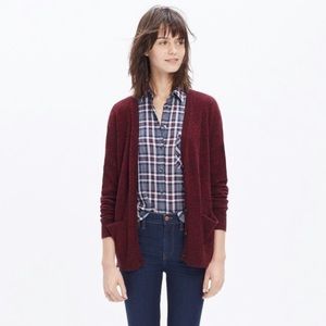 Madewell Landscape Cardigan in Marled Burgundy